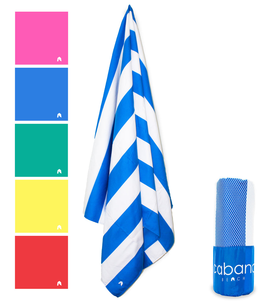 Cabana Beach Towels Stripe Collection - Caribbean Blue