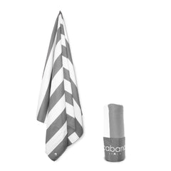 Cabana Beach Towels Stripe Collection - 2 Pack Stripe Gray & Stripe Black