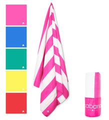 Cabana Beach Towels Stripe Collection - Bahamian Pink