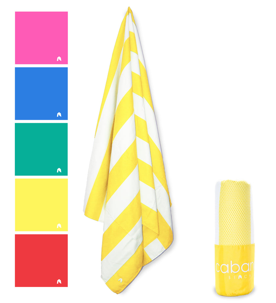 Cabana Beach Towels Stripe Collection - Sunset Yellow